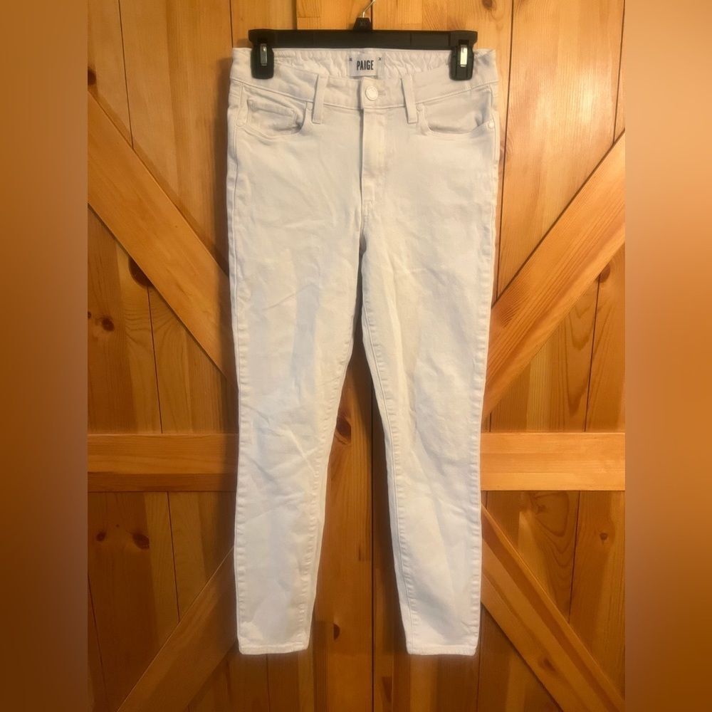 PAIGE WHITE HOXTON ANKLE SKINNY MID RISE JEANS STRETCH SIZE 27x26.5 Women’s